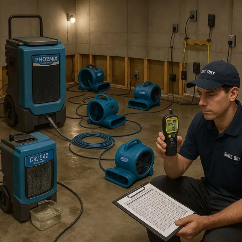 Structural Drying and Dehumidification process in Atlantic Highlands, NJ